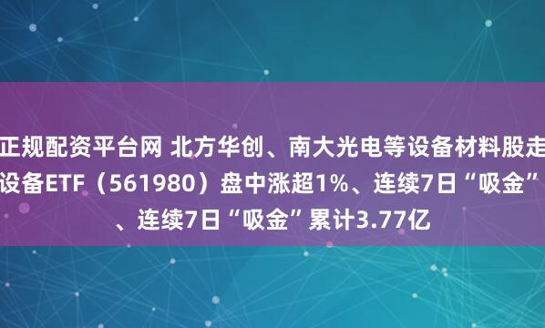 正规配资平台网 北方华创、南大光电等设备材料股走强！半导体设备ETF（561980）盘中涨超1%、连续7日“吸金”累计3.77亿